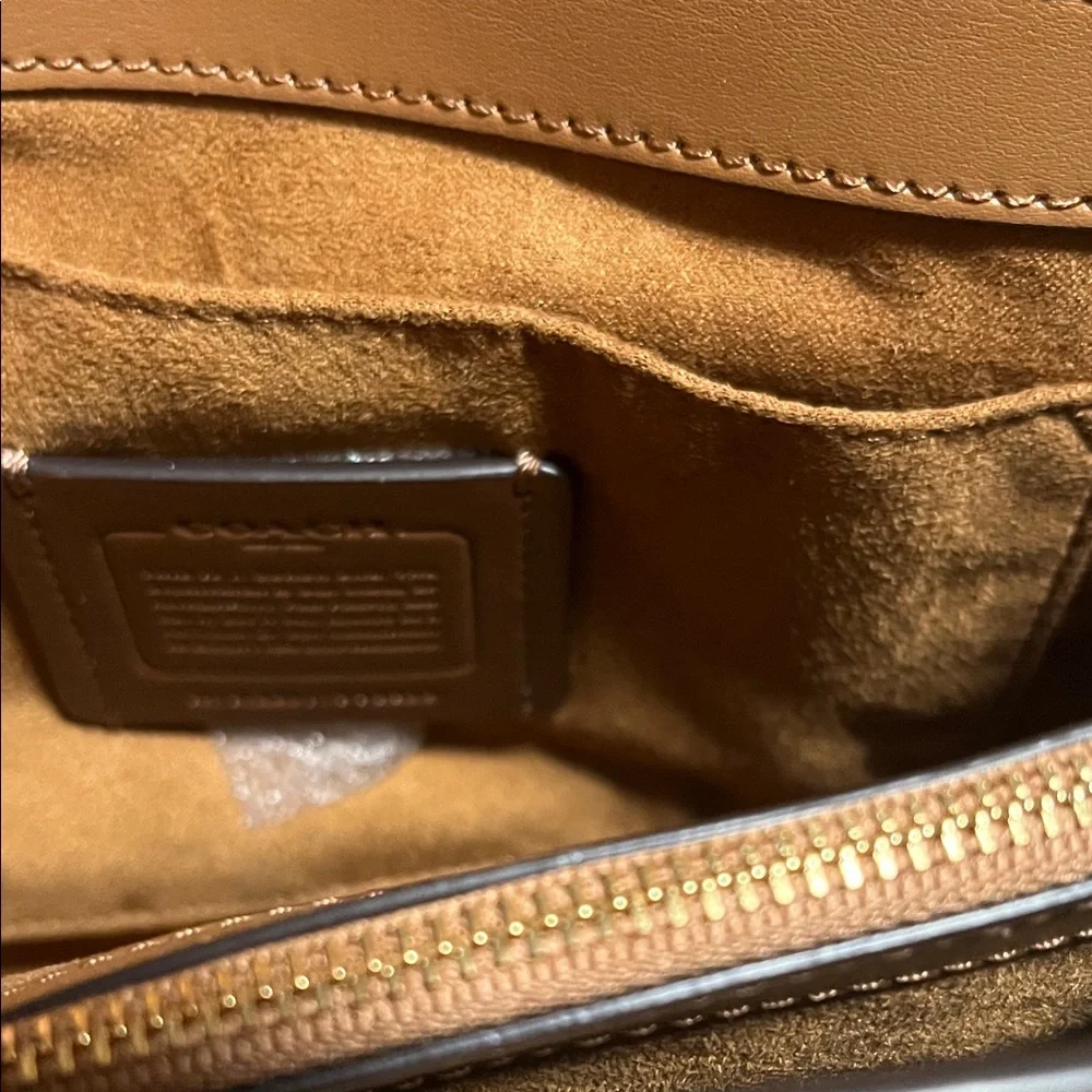 Coach Cream and Tan Satchel